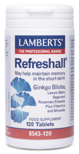 Refreshall ginkgo biloba, lemon balm, sage and rosemary 120 tablets