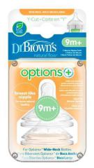 Options Preemie Flow Silicone Teats Wide Mouth Y 9M+ 2 units