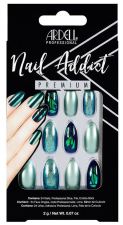 Nail Addict False Nails Green Glitter Chrome