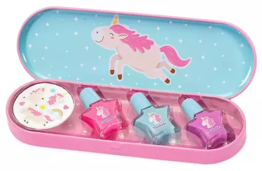 Unicorn Nail Polish + Stickers 4 Pieces