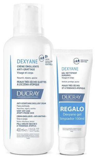 Dexyane Anti-Scratch Emollient Cream 400 ml + Cleansing Gel 100 ml