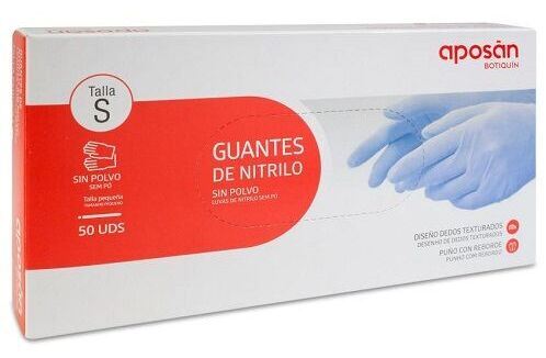 Apos&aacute;n First Aid Kit Powder-Free Nitrile Gloves Size S 50 Units